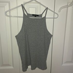 Gray ribbed tank top